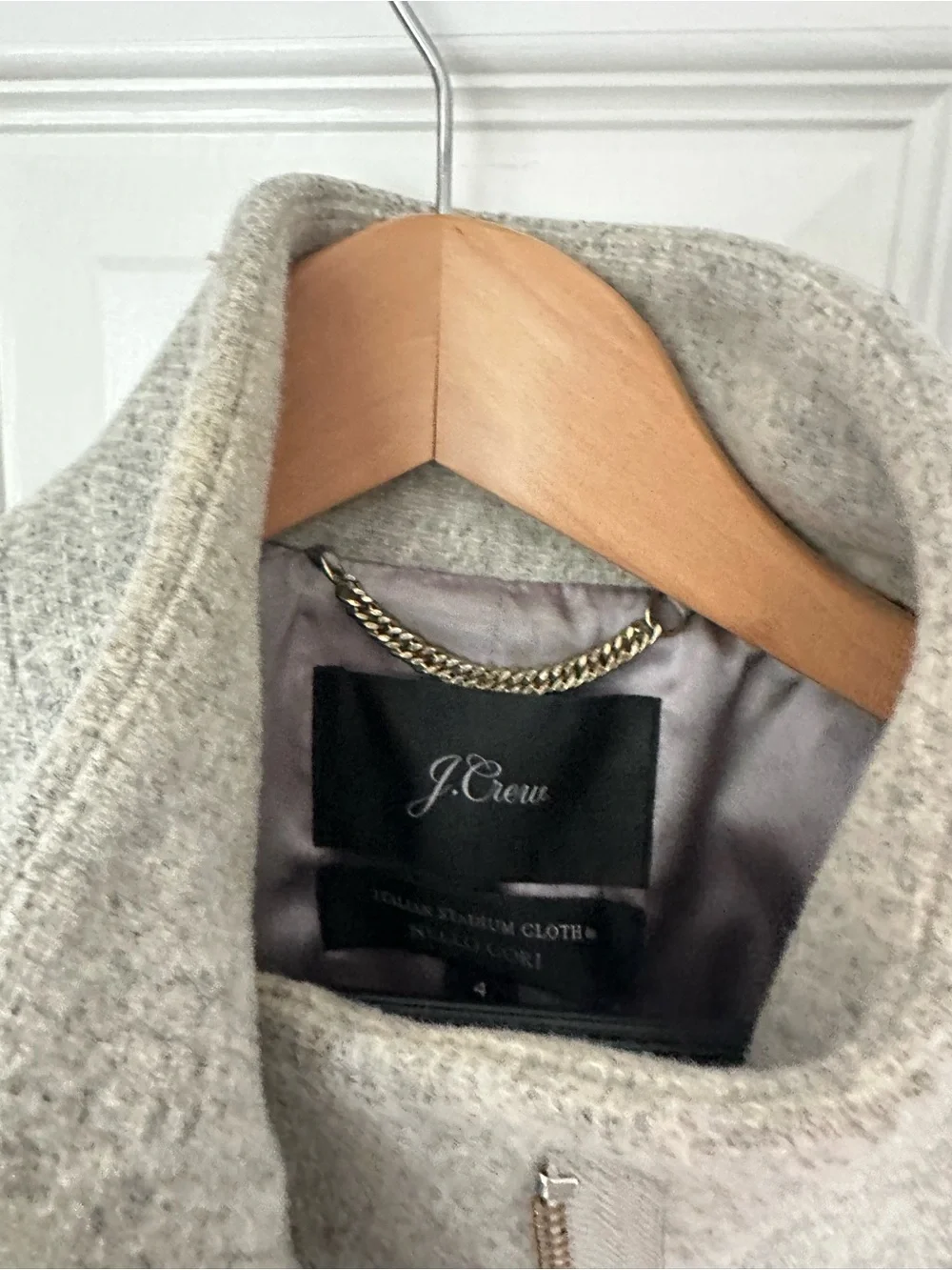 J. Crew Women's Light Gray Italian Wool Cocoon Coat - Picture 2 of 3